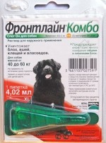 FRONTLINE КОМБО капли для собак XL от 40 до 60 кг (1 пипетка)