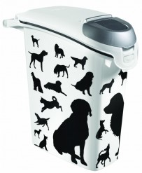 Curver Контейнер PETLIFE для хранения корма Dogs 10 кг (черно-белый)